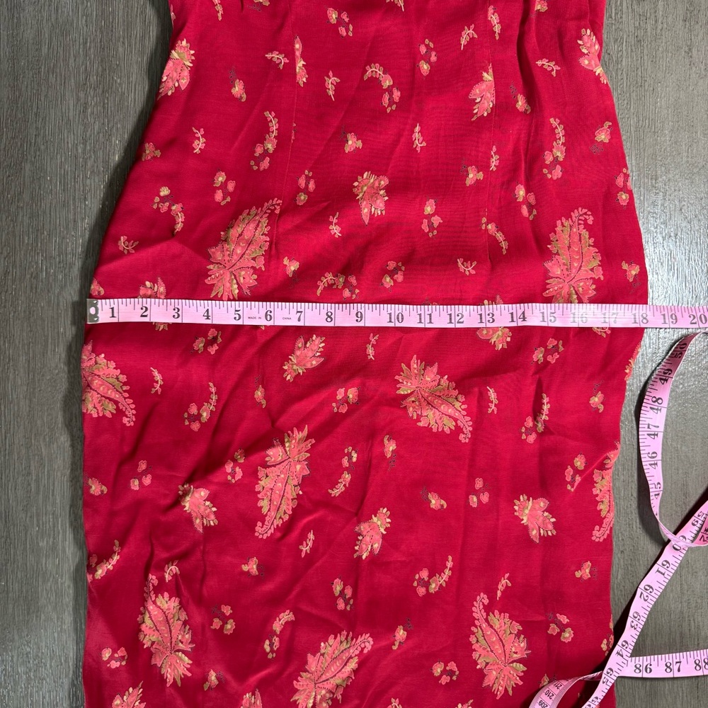 Vintage Eddie Bauer Maroon Floral Midi Dress Petite 6 - Picture 14 of 15